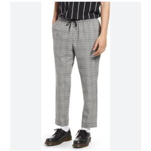 Open Edit Mens Plaid Elastic Waist Pant Size Medium